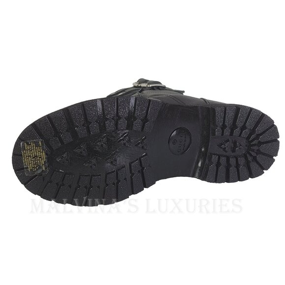 GUCCI BOOTS MENS LACE UP DISTRESSED BLACK LEATHER w LOGO sz 9 / 9.5 US - Picture 13 of 15